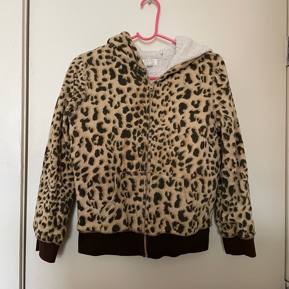 Children’s Place Leopard print hoodie size XL (14)